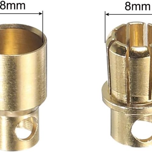 coppia connettori cilindrici 6mm (1 maschio + 1 femmina)