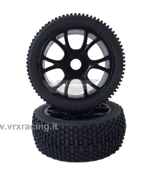 RH85046bk nere - Ruote Complete anteriori e posteriori Off-Road Buggy  scala 1:8 (2pz) VRX