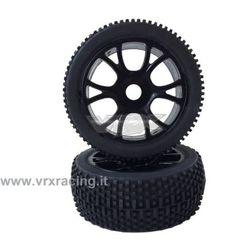 RH85046bk nere – Ruote Complete anteriori e posteriori Off-Road Buggy  scala 1:8 (2pz) VRX