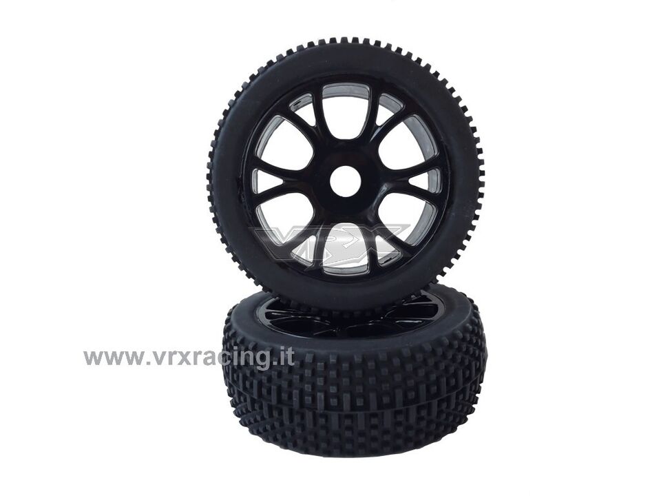 RH85046bk nere - Ruote Complete anteriori e posteriori Off-Road Buggy scala 1:8 (2pz) VRX