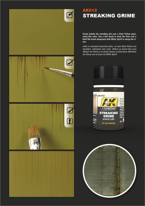 AK012 STREAKING GRIME; 35ml AK INTERACTIVE - immagine 3