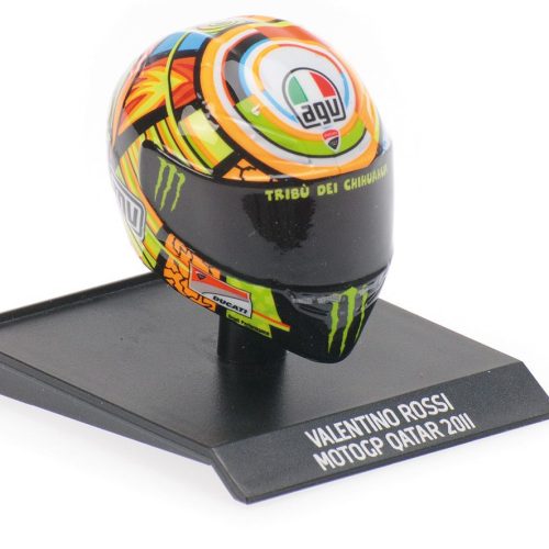 315110056 – CASCO VALENTINO ROSSI MOTOGP QATAR 2011 Scala 1:10 MINICHAMPS