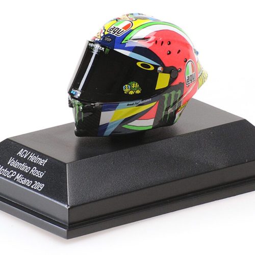 399190096 – CASCO AGV VALENTINO ROSSI MOTOGP MISANO 2019 Scala 1:8 MINICHAMPS