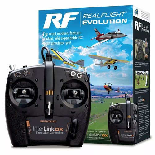 Simulatore di volo RealFlight Evolution con radio INTERLINK-DX USB Mode 1-2-3-4