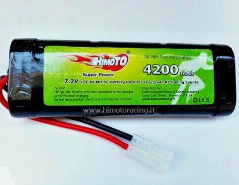 pacco batteria NiMh 7,2Volt's 4200mA con attacco Tamiya