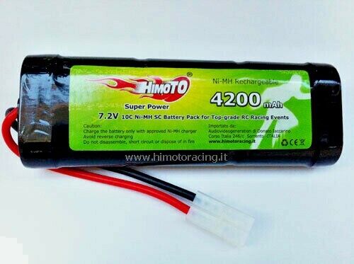 pacco batteria NiMh 7,2Volt's 4200mA con attacco Tamiya