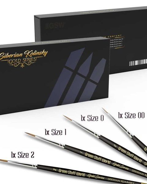 set pennelli Premium Green Staff World Gold Series 00-0-1-2  gamma premium Kolinsky