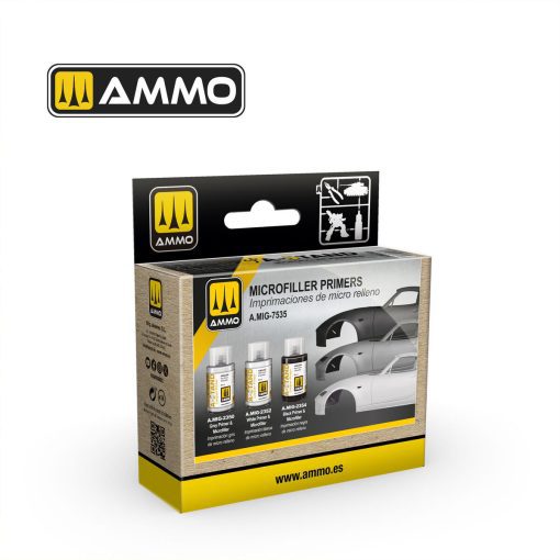 AMIG7535 A-STAND Microfiller Primers Set - colore a smalto per aerografo AMMO MIG