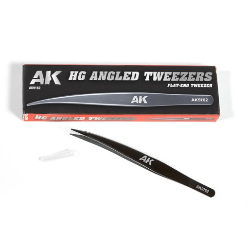 AK9162 - HG ANGLED TWEEZERS 02 FLAT-END - AK INTERACTIVE