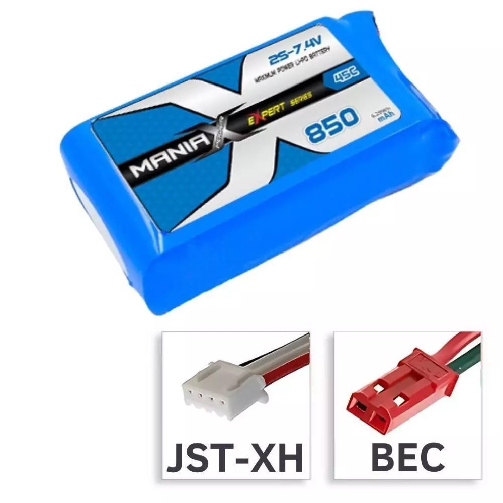 3s 850mAh attacco bec XH 45C di scarica 90C Max. Pacco Batteria Lipo ManiaX