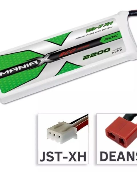 2s 2200mAh attacco DEANS 30C di scarica 7,4v Max. Pacco Batteria Lipo ManiaX