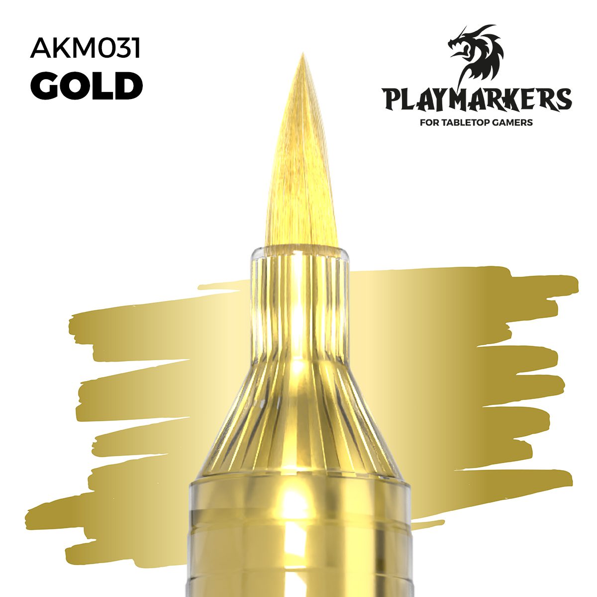 AKM031 - PlayMarkers - GOLD - Pennarello di vernice iper-pigmentato. Perfetta per tutto il modellismo. AK INTERACTIVE