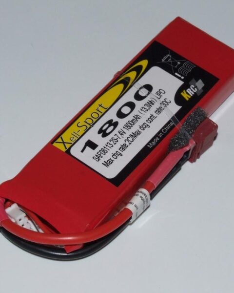 SAF08113 - Batteria Lipo 2S 1800 mAh 30C - DEANS - Xell SPORT