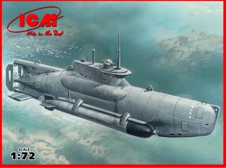S-007 - German IIWW Midget Submarine U-Boot Type XXVIIB Seehund (late) - scala 1:72 ICM