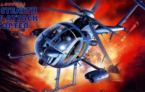 MH-6 STEALTH Quiet Attack Helicopter 1:48 Academy