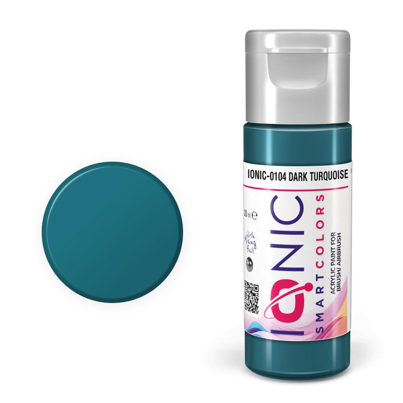 IONIC - colore acrilico Turchese Scuro (Dark Turquoise) per Modellismo, IONIC-0104, Ammo-Mig