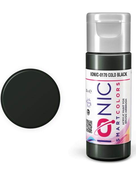 IONIC - colore acrilico Nero Freddo (Clod Black) per Modellismo, IONIC-0170, Ammo-Mig