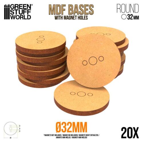 GSW9135 – Basi MDF – Tonde 32 mm – GREEN STUFF WORLD