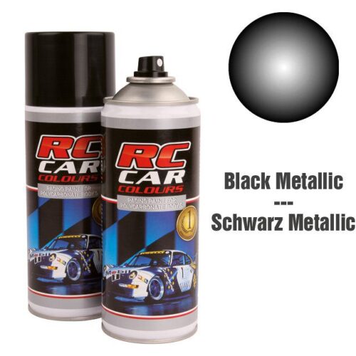 RCC935 – Spray  Colours Black Metalic – Lexan paint 150ml RC Car