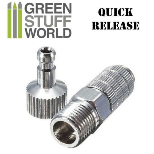 Green Stuff World 9279 – Adattatore Aerografo con Connettore Quick Release | Attacco Filettato Standard 1/8″ | Innesto Rapido