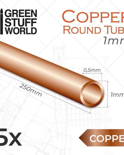 TUBI IN RAME ø1,5mm x 250mm foro interno ø1art.11047 5 pezzi