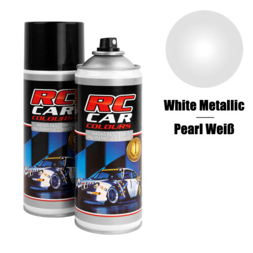 RCC936 – Spray  Colours White Metalic – Lexan paint 150ml RC Car
