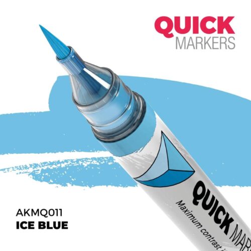AK Interactive, AK-MQ011, Ice Blue Quick Markers, pennarello acrilico ad asciugatura rapida