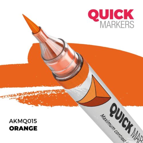 AK Interactive, AK-MQ015, Orange Quick Markers, pennarello acrilico ad asciugatura rapida