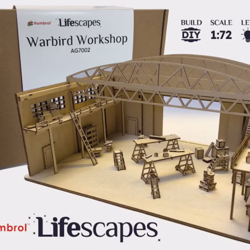 Humbrol, AG7002, Warbird Workshop Lifescapes, base per diorama aeronautico, scala 1:72
