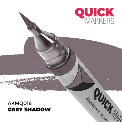 AK Interactive, AK-MQ018, Grey Shadow Quick Markers, pennarello acrilico ad asciugatura rapida