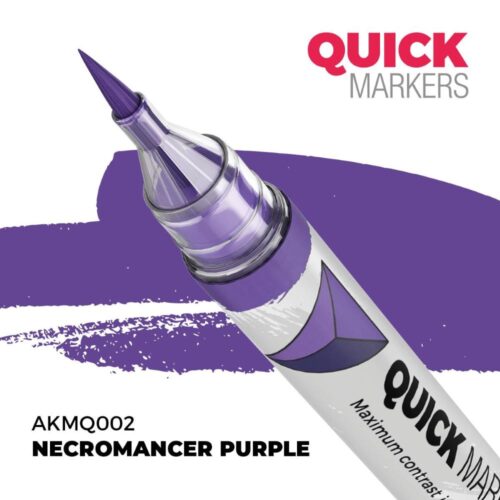 AK Interactive, AK-MQ002, Necromancer Purple Quick Markers, pennarello acrilico ad asciugatura rapida