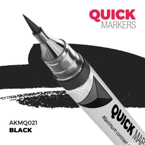 AK Interactive, AK-MQ021, Black Quick Markers, pennarello acrilico ad asciugatura rapida