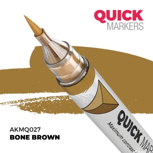 AK Interactive, AK-MQ027, Bone Brown Quick Markers, pennarello acrilico ad asciugatura rapida