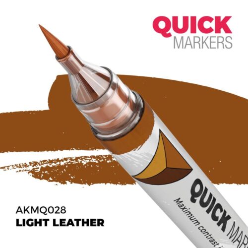 AK Interactive, AK-MQ028, Light Leather Quick Markers, pennarello acrilico ad asciugatura rapida