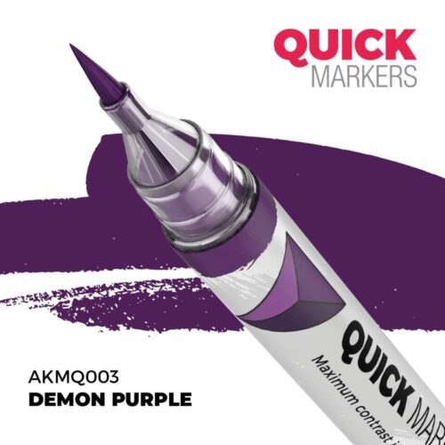 AK Interactive, AK-MQ003, Demon Purple Quick Markers, pennarello acrilico ad asciugatura rapida
