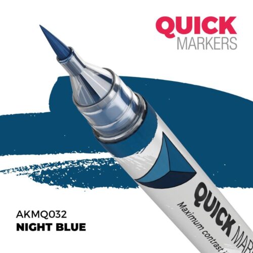 AK Interactive, AK-MQ032, Night Blue Quick Markers, pennarello acrilico ad asciugatura rapida