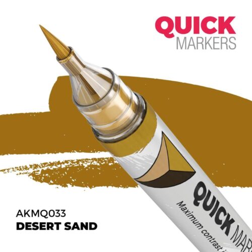 AK Interactive, AK-MQ033, Desert Sand Quick Markers, pennarello acrilico ad asciugatura rapida
