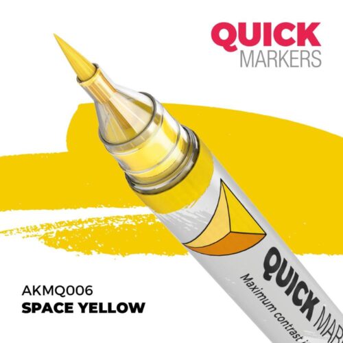 AK Interactive, AK-MQ006, Space Yellow Quick Markers, pennarello acrilico ad asciugatura rapida