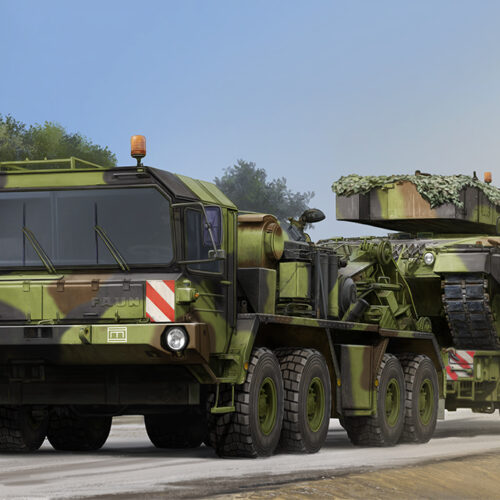 01070, Trumpeter, FAUN SLT 50-3 Elefant, semirimorchio portacarri Bundeswehr, scala 1:35