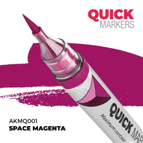 AK Interactive, AK-MQ001, Space Magenta Quick Markers, pennarello acrilico ad asciugatura rapida