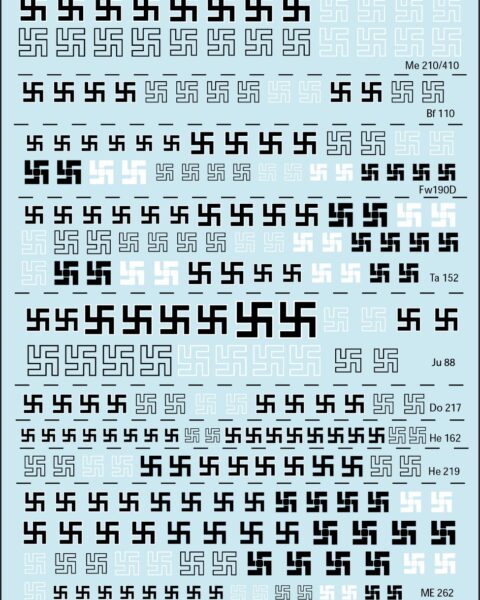 72-575, Tauro Model, Decalcomanie Insegne Tedesche WWII, categoria accessori, scala 1:72