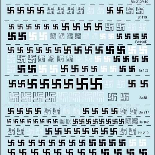 72-575, Tauro Model, Decalcomanie Insegne Tedesche WWII, categoria accessori, scala 1:72