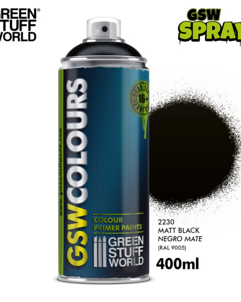 GSW2230 Bomboletta Spray - NERO Opaco GREEN STUFF WORLD