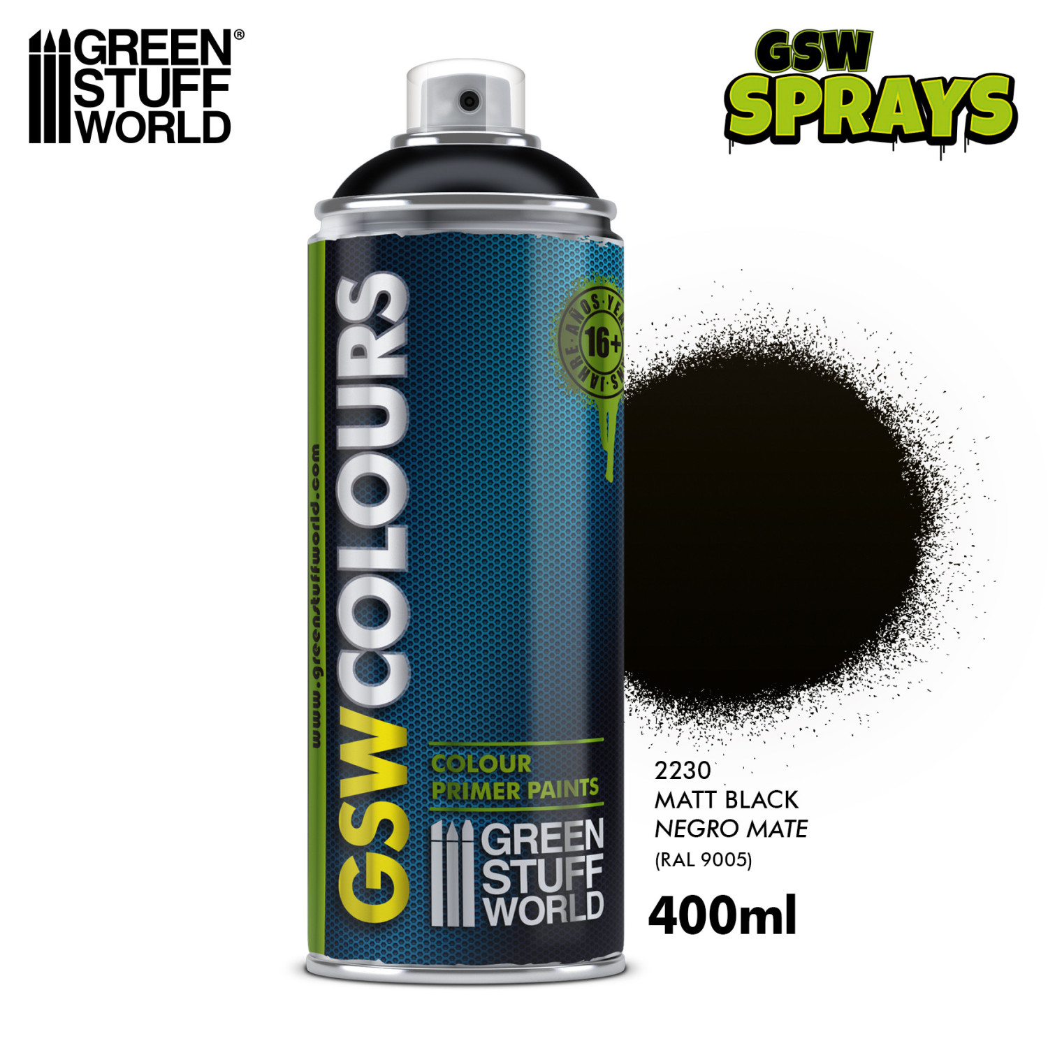 GSW2230 Bomboletta Spray - NERO Opaco GREEN STUFF WORLD