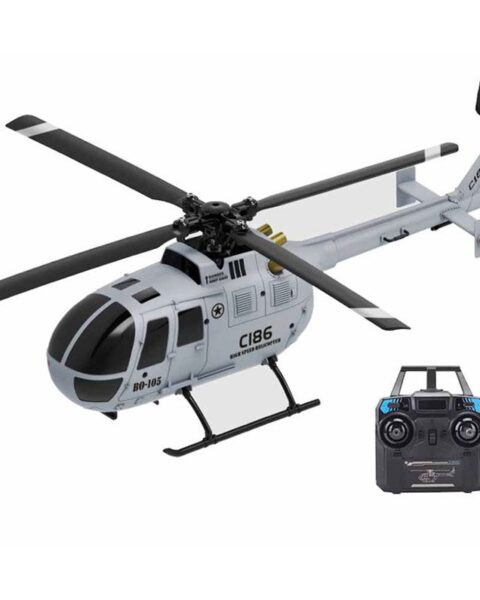 Elicottero RC ERA C186 (RTF) MBB BO-105  Flybarless (Colore Grigio) Gyro 6 assi con Controllo di Quota Barometrica