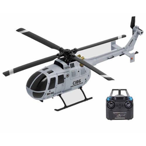 Elicottero RC ERA C186 (RTF) MBB BO-105  Flybarless (Colore Grigio) Gyro 6 assi con Controllo di Quota Barometrica