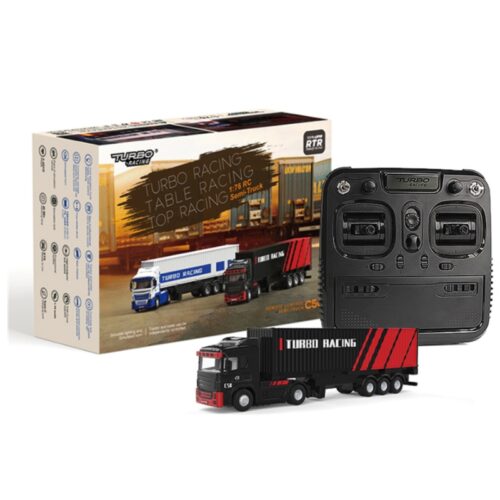 Turbo Racing 1/76 C50 RC Semi-Truck with trailer RTR (black)