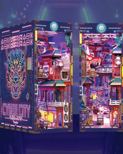 Cyber City | Book Nook 3D in Legno | Kit Tonecheer TQ131