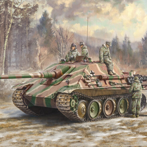6564  Sd.Kfz.173 JAGDPANTHER with winter crew scala 1:35 ITALERI + colla omaggio